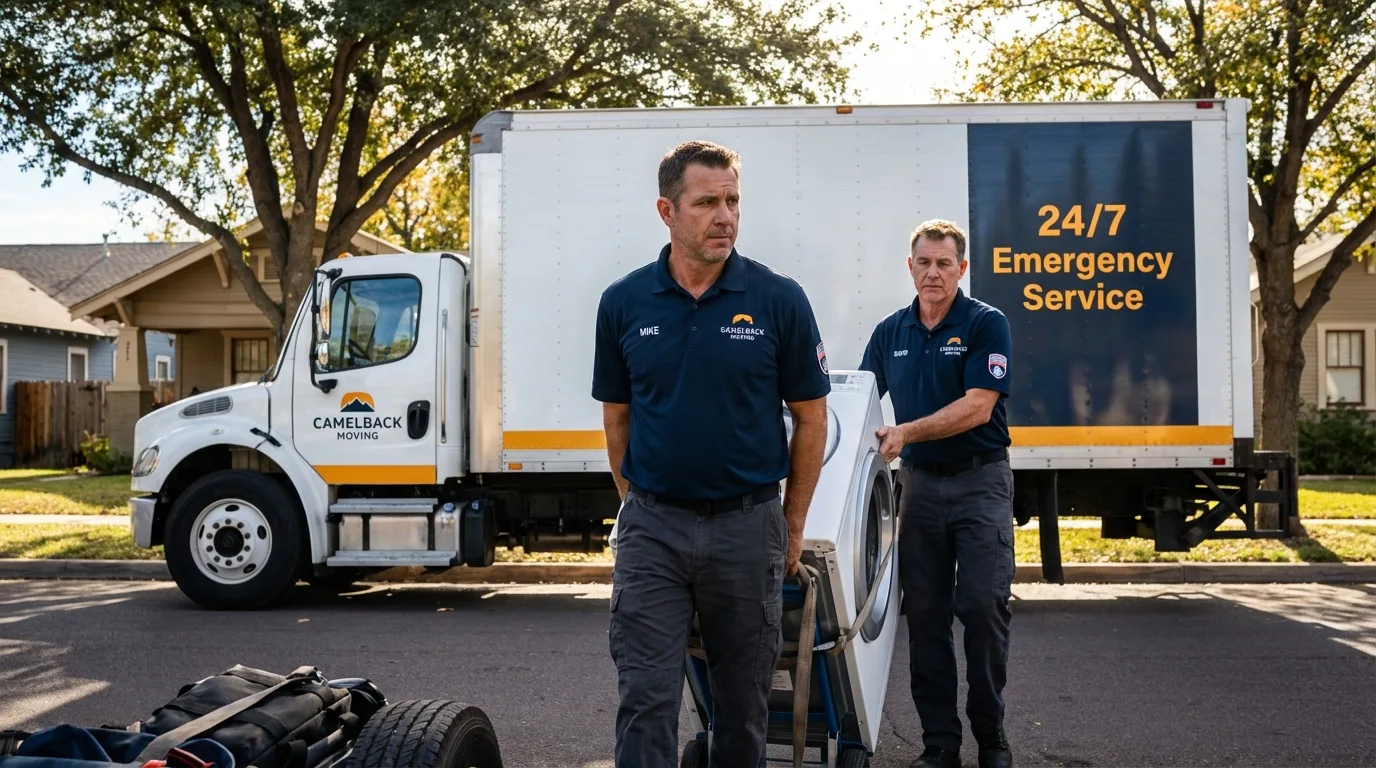 CamelBack Moving crew loading furniture in Huntington Beach, CA